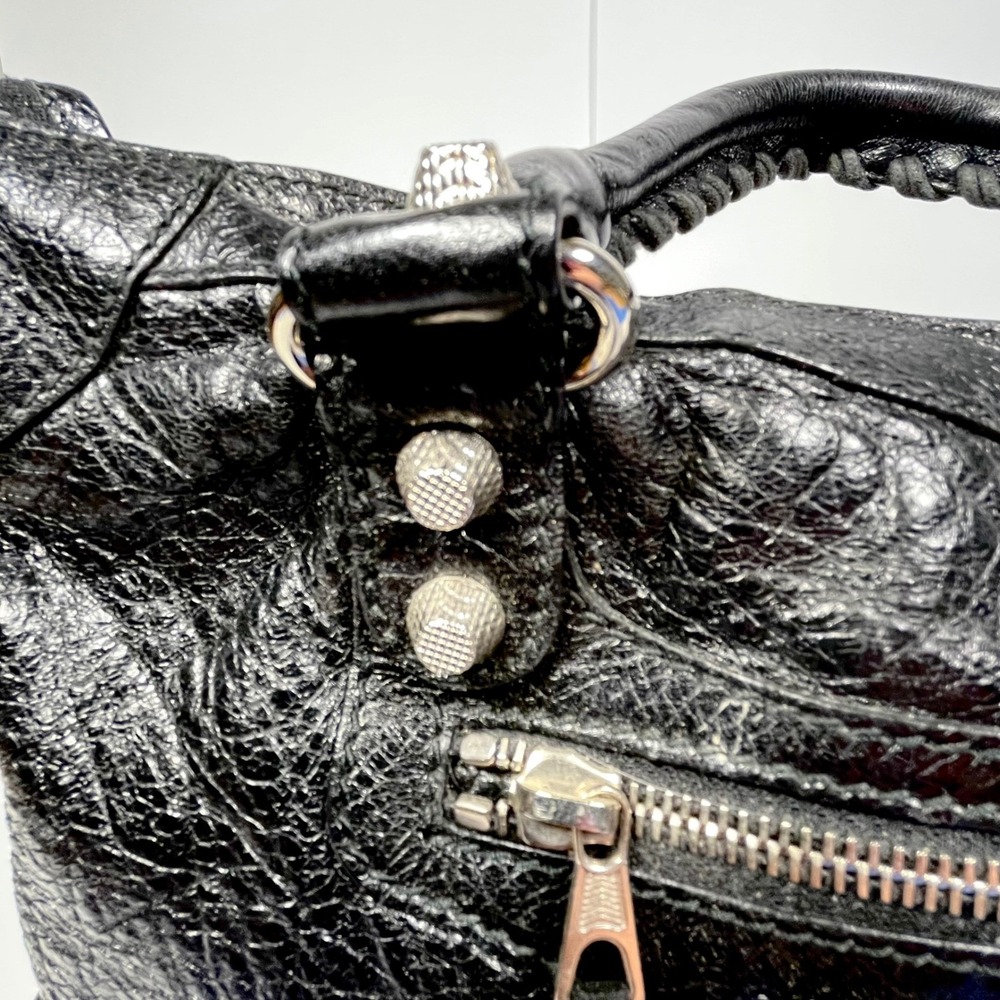 Balenciaga Giant 12 City Bag Black Lambskin Leather Silver Hardware Motorcycle - Picture 10 of 16